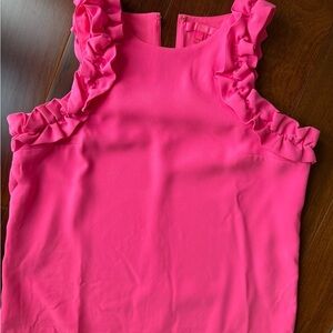 Lilly Pulitzer Vibrant Pink Ruffle Blouse
